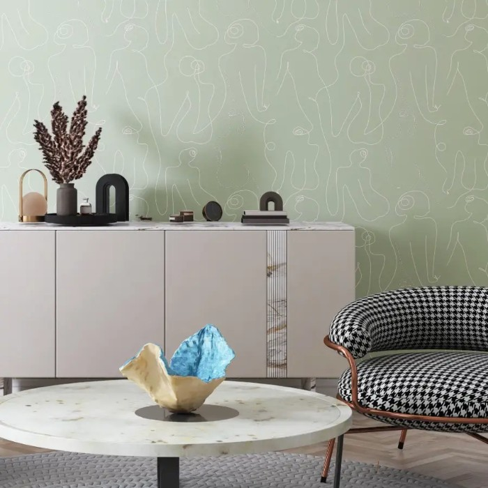 Whether it is used as an accent wall or placed in a living room, sage green wallpaper can create a soothing yet stylish ambiance that won’t easily go out of fashion.